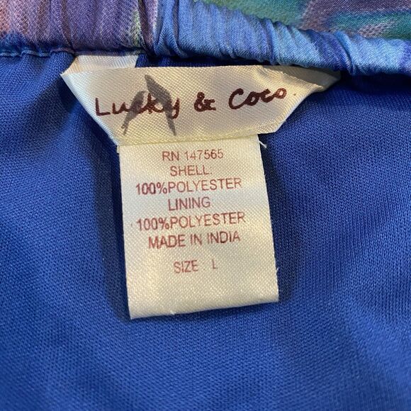 Lucky & Coco Skirt L Asymmetrical Blue Watercolor ‎ Lightweight Skirt Polyester - Picture 5 of 11